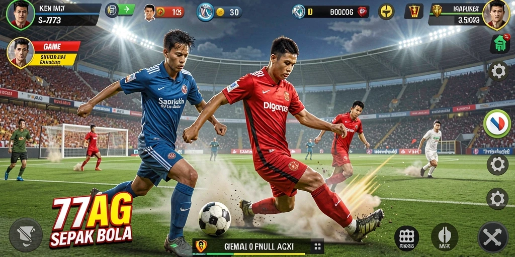 Gameplay 77AG yang mendebarkan dalam pertandingan sepak bola.