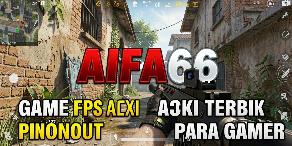Tangkapan layar utama AIFA66 dengan aksi gameplay FPS yang dinamis.