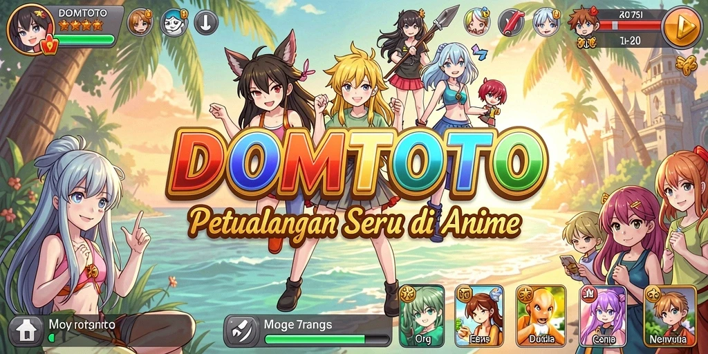 Tampilan gameplay yang menakjubkan dari <strong>DOMTOTO</strong> dengan aksi seru karakter anime.