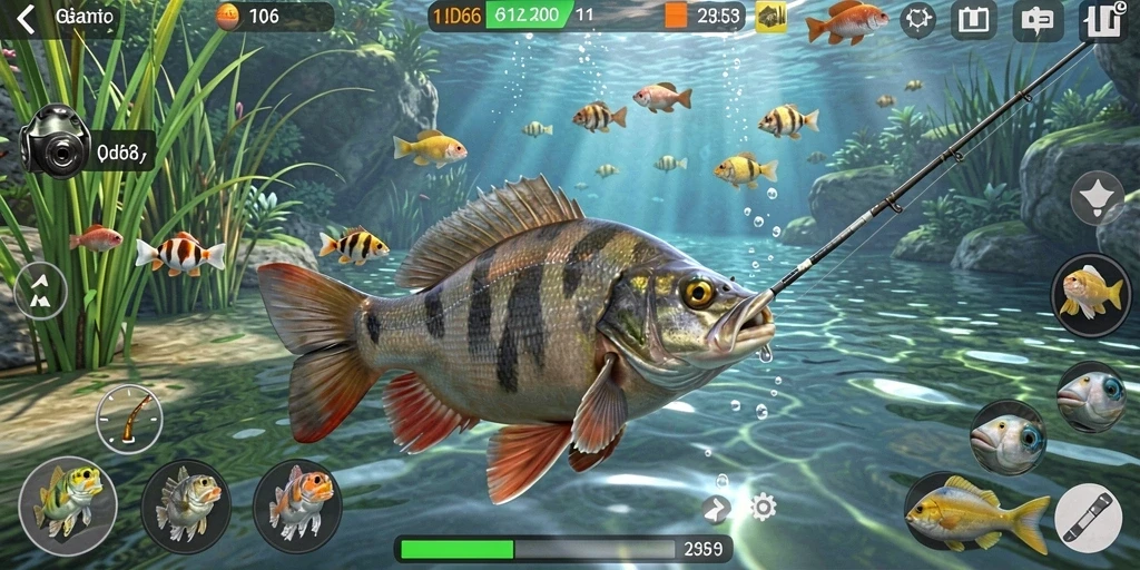 Screenshot gameplay ID66 menunjukkan momen seru saat memancing.