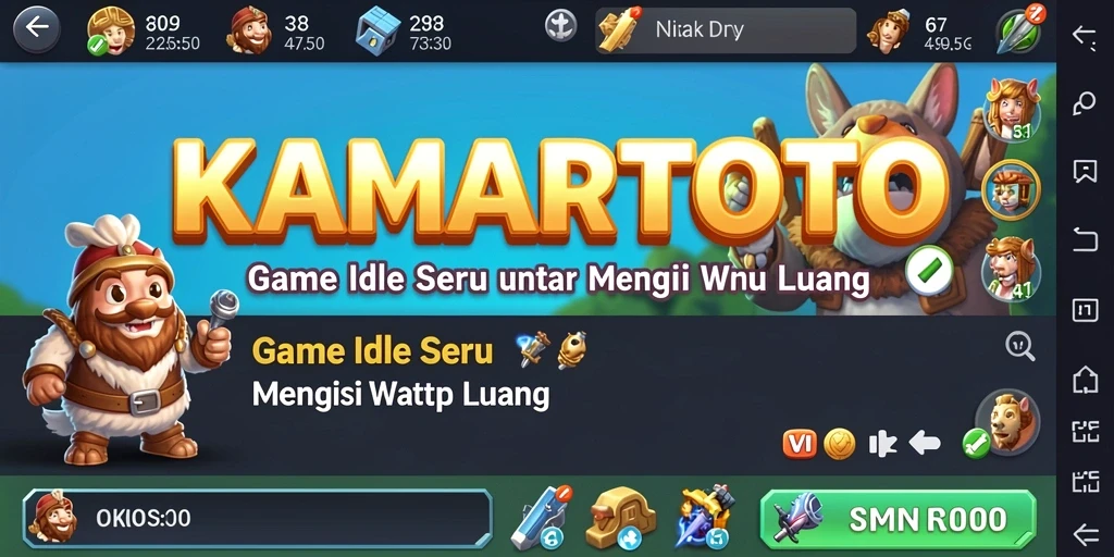 Screenshot gameplay KAMARTOTO yang menunjukkan elemen Idle yang menyenangkan.