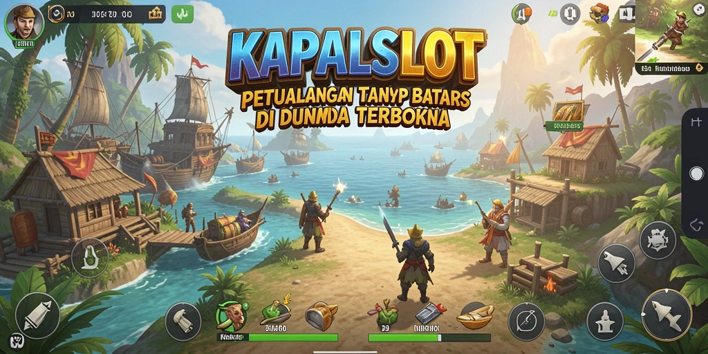 Tangkapan layar gameplay KAPALSLOT yang menunjukkan dunia terbuka yang luas.