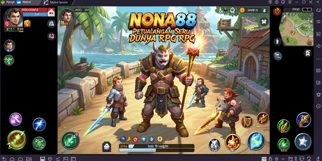 Screenshot NONA88 menampilkan aksi pertarungan yang mendebarkan dalam dunia RPG.
