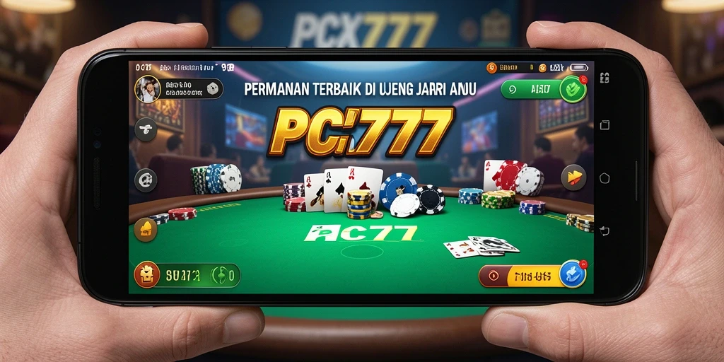 Screenshot utama PCX777 menampilkan gameplay Poker yang mengasyikkan.