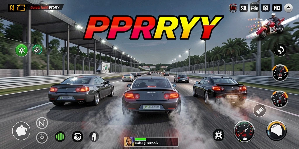 Tampilan gameplay balapan mendebarkan di PPRRYY.