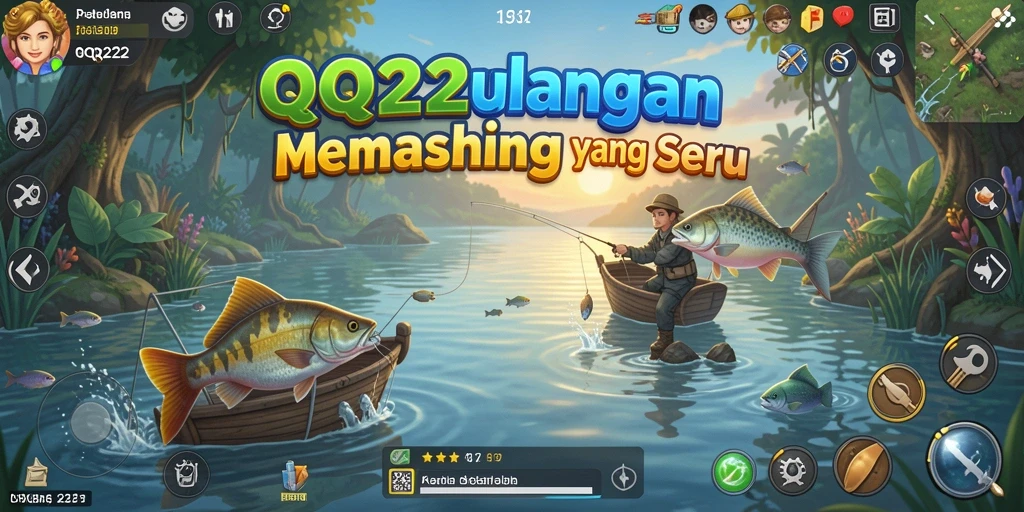 Screenshot gameplay QQ222 dengan aksi memancing yang menarik.