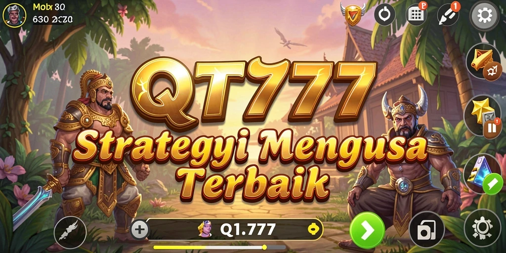 Screenshot utama menampilkan pertempuran strategis di QT777.