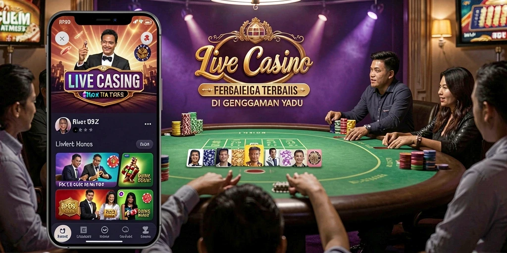 Screenshot menunjukkan dealer langsung di RP99 dengan pemain yang terlibat.