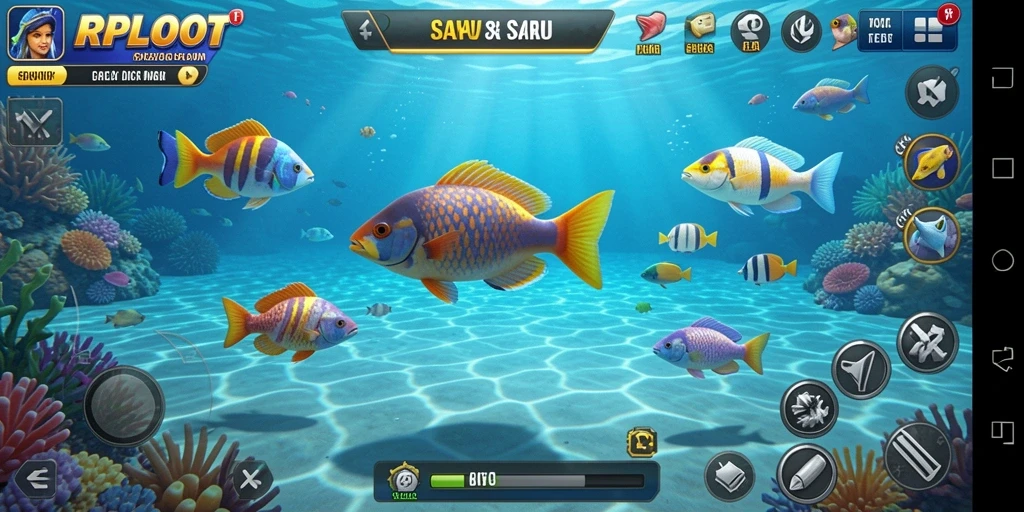 Tangkapan layar gameplay seru Tembak Ikan di RPLOOT.