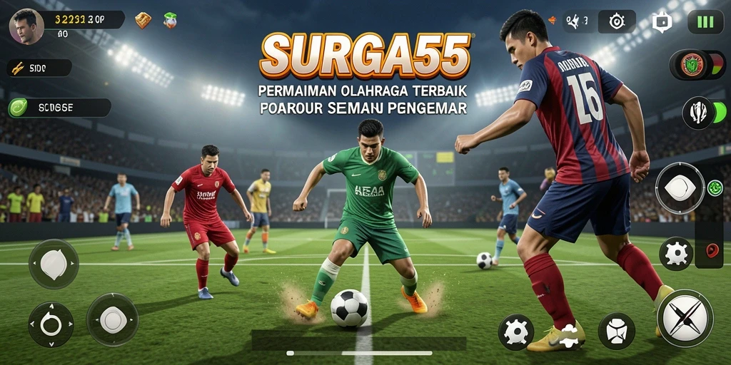 Menampilkan gameplay mendebarkan dari SURGA55 dalam olahraga.
