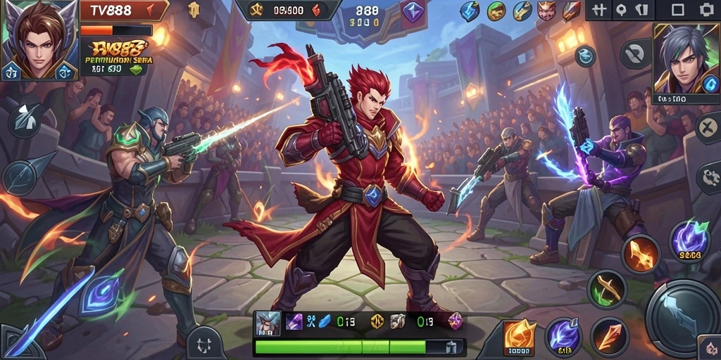 Tampilan gameplay <strong>TV888</strong> yang memukau dan penuh aksi.