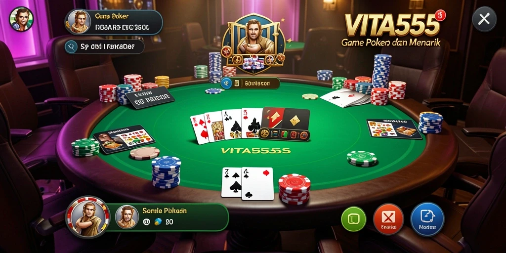 Screenshot VITA555 menampilkan gameplay poker yang mendebarkan dan interaktif.