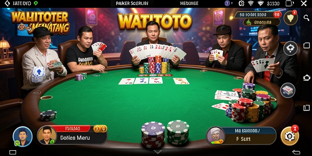 Screenshot utama WATITOTO menampilkan pemain Poker dalam aksi.