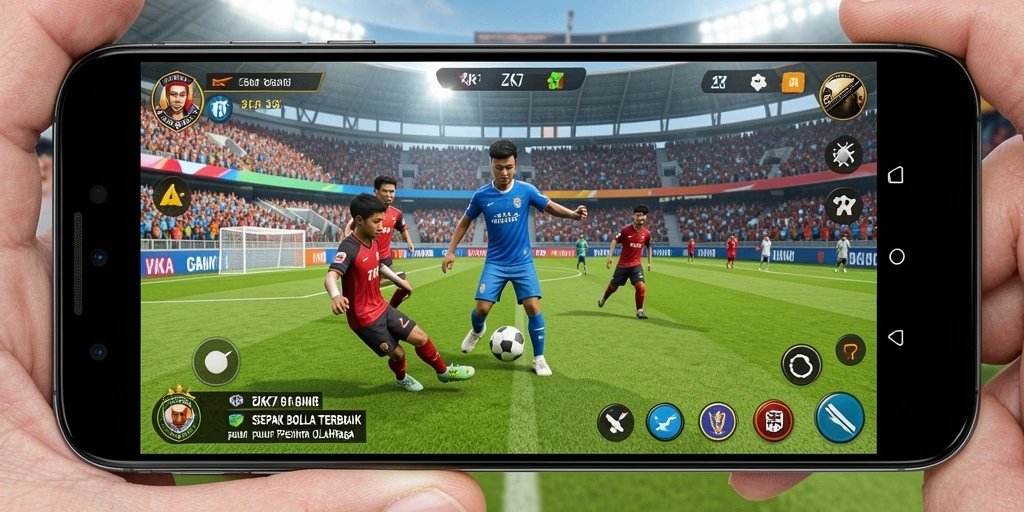 Tampilkan aksi mendebarkan dalam gameplay sepak bola ZK7.